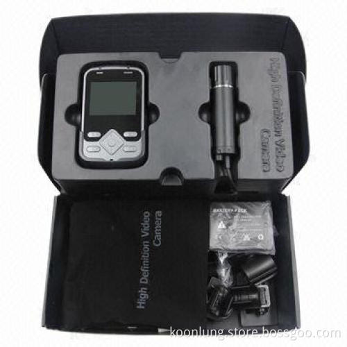 Portable sport camera with detached lens for video recording